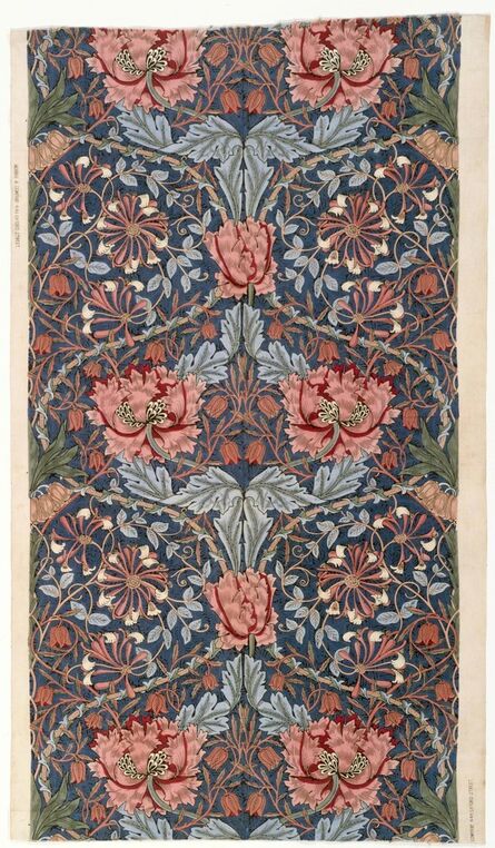 William Morris (1834-1896), ‘Furnishing Fabric; "Honeysuckle"’, 1876