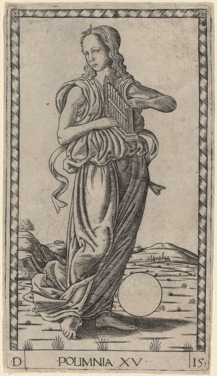 Master of the E-Series Tarocchi, ‘Polimnia (Polyhymnia)’, ca. 1465