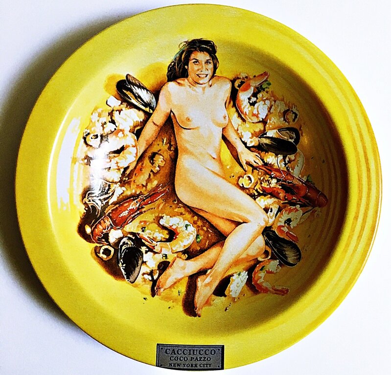 Mel Ramos, ‘Cacciucco - Coco Pazzo - New York, NY’, ca. 2000, Design/Decorative Art, Ceramic Plate, Alpha 137 Gallery