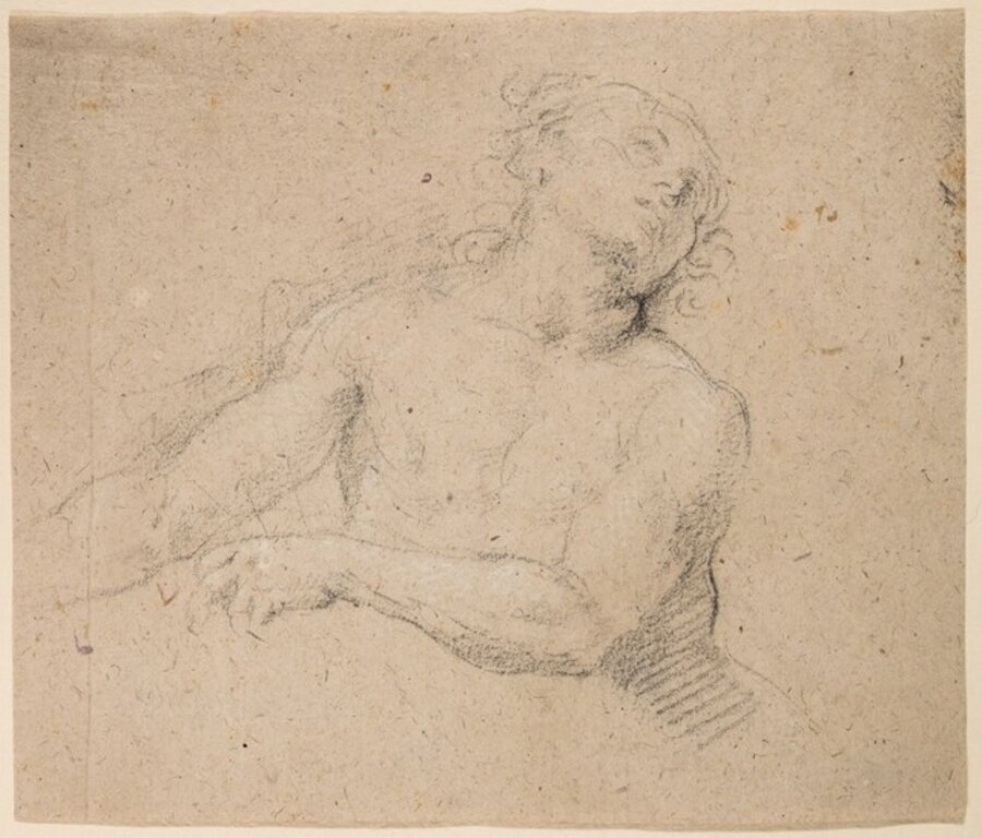 Study of the head and torso of a male nude