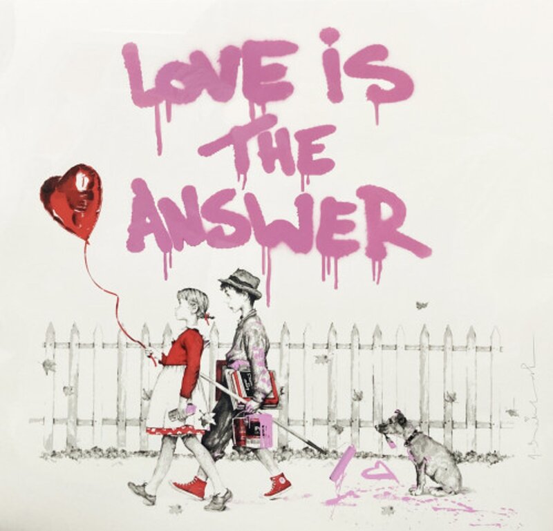 Mr. Brainwash, ‘Love is the Answer (Pink)’, 2022, Print, Screen-print, Composition.Gallery
