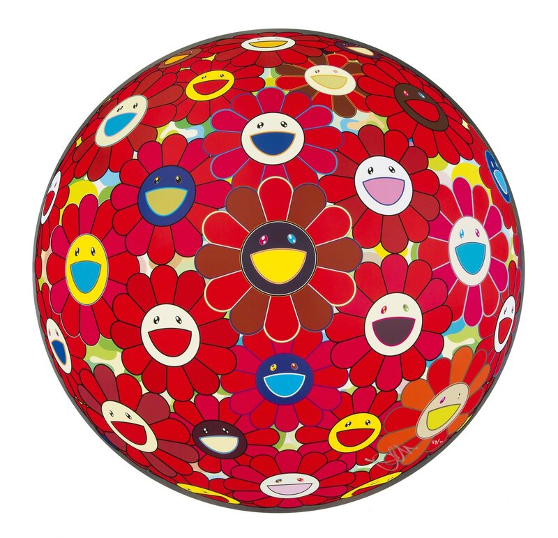 Takashi Murakami, ‘Red Flower Ball (3D)’, 2013, Print, Offset lithograph on paper, Julien's Auctions