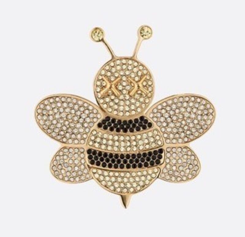 KAWS, ‘Bee Pin's’, 2018, Fashion Design and Wearable Art, Gold plated pin's Bees and yellow, white and black crystals, Dope! Gallery