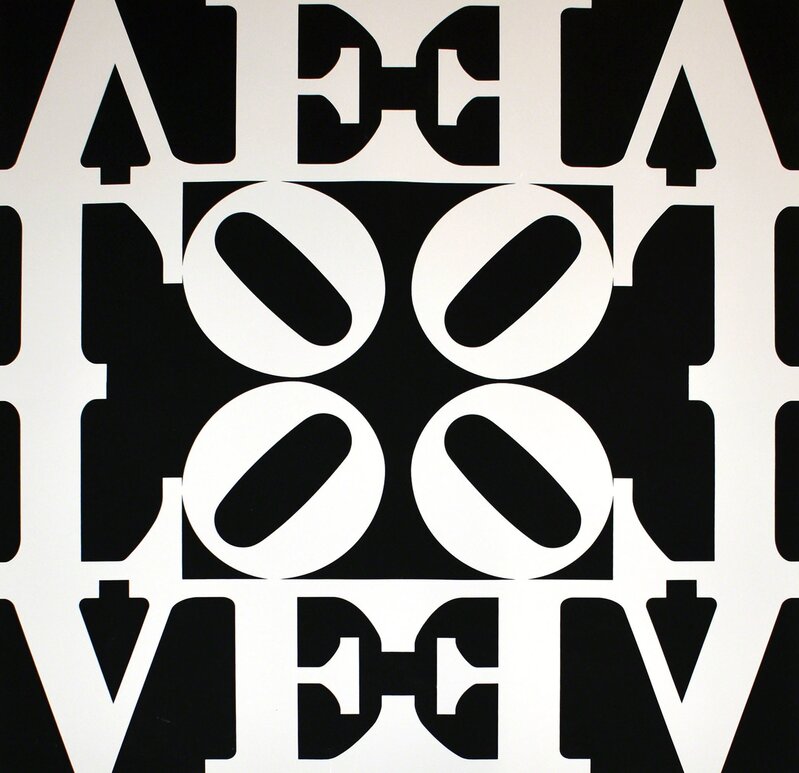 Robert Indiana, ‘Black and White LOVE’, 1971, Print, Serigraph in colors on white Schoellers Parole paper, Georgetown Frame Shoppe