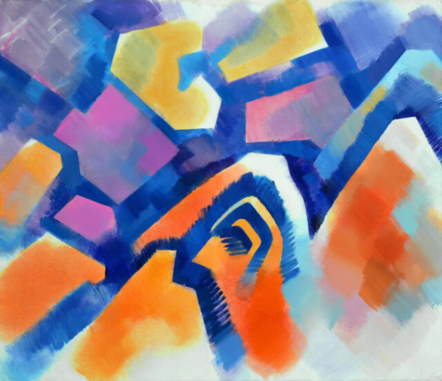 Wyoming Gold, Large-Scale Abstract Geometric Modern Landscape