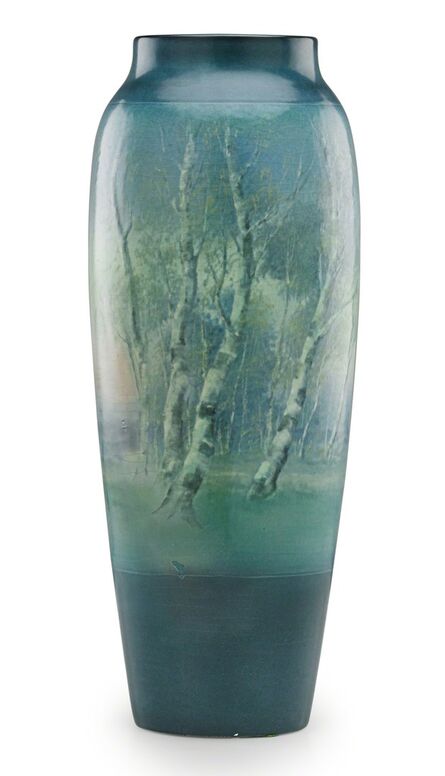 Ed Diers, ‘Tall banded Scenic Vellum vase, Cincinnati, OH’, 1919