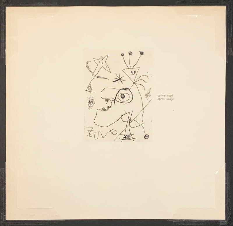 Joan Miró, ‘L'Aigrette’, 1956, Print, Etching pulled from the cancelled plate, Georgetown Frame Shoppe