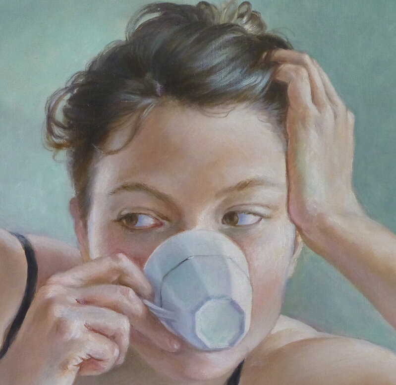 Francine Van Hove, ‘Avec Georges de La Tour’, 2019, Painting, Oil on canvas, Jean-Marie Oger 