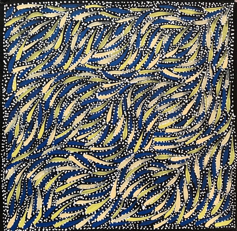 Rosemary Petyarre, ‘Leaves & Yam Seed’, Painting, Acrylic on Belgian Linen, Wentworth Galleries