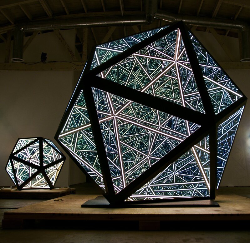 Anthony James, ‘80" Icosahedron ’, 2020, Sculpture, Stainless steel, specialized glass, LED lighting, Opera Gallery