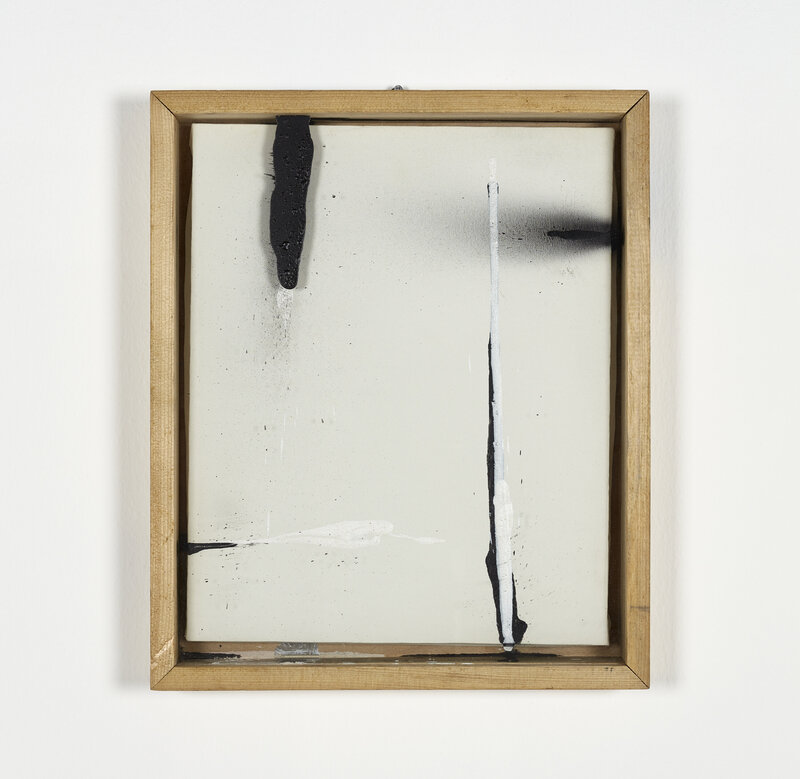 Goran Trbuljak, ‘Untitled (sprayed from the side)’, 1988-1992, Painting, Acrylic on canvas, wooden frame, glass, P420