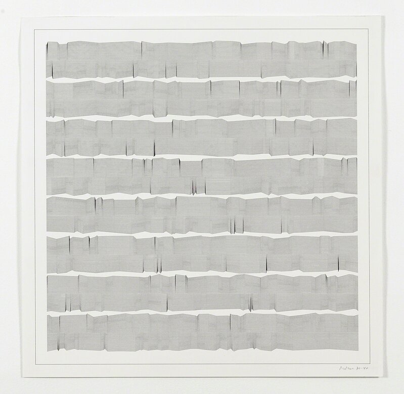 Manfred Mohr, ‘P-052-c (Quark Lines)’, 1970, Drawing, Collage or other Work on Paper, Plotter drawing ink on paper, bitforms gallery
