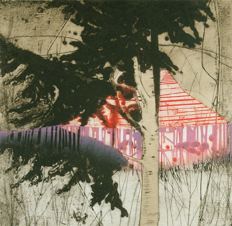 Katherine Jones, ‘Magenta Strip’, 2009, Print, Collagraph and block print on paper, Rabley Gallery 