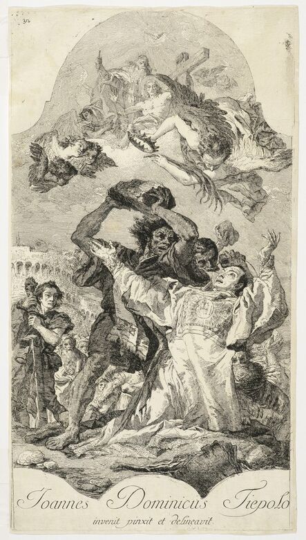 Giovanni Domenico Tiepolo, ‘[The stoning of Saint Stephen]’, 1754