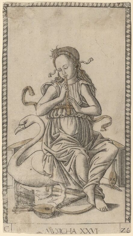 Master of the E-Series Tarocchi, ‘Musicha (Music)’, ca. 1465