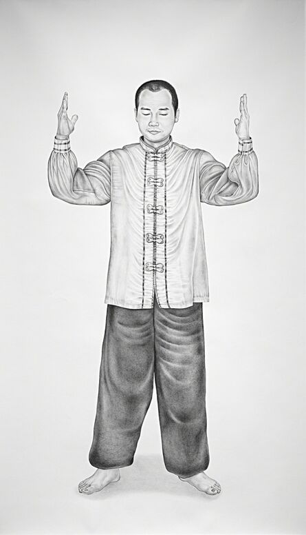 Henna Pohjola, ‘ Fǎ lún zhuāng fǎ, Falun Standing Stance, Portrait of Shi James’, 2017
