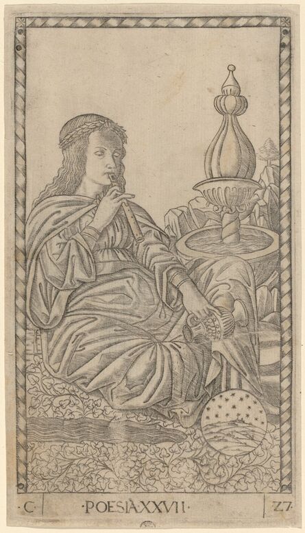 Master of the E-Series Tarocchi, ‘Poesia (Poetry)’, ca. 1465