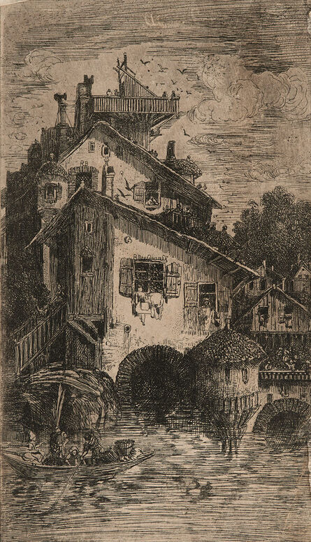 Rodolphe Bresdin, ‘Watermill (Moulin à Eau) (3)’, 1866