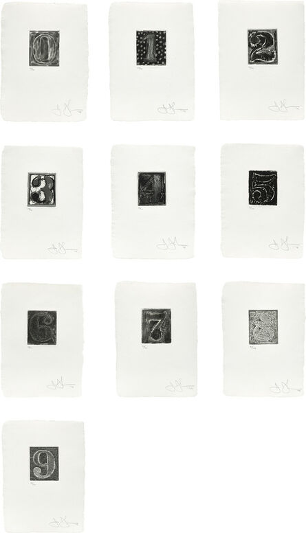 Jasper Johns, ‘0-9 series (U.L.A.E. 156-165)’, 1975