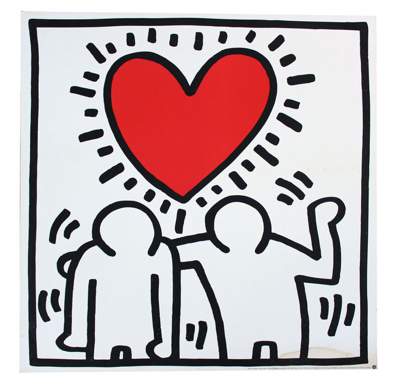 Keith Haring, ‘Wedding Invitation’, ca. 1993, Print, Offset lithograph mounted on wood, EHC Fine Art
