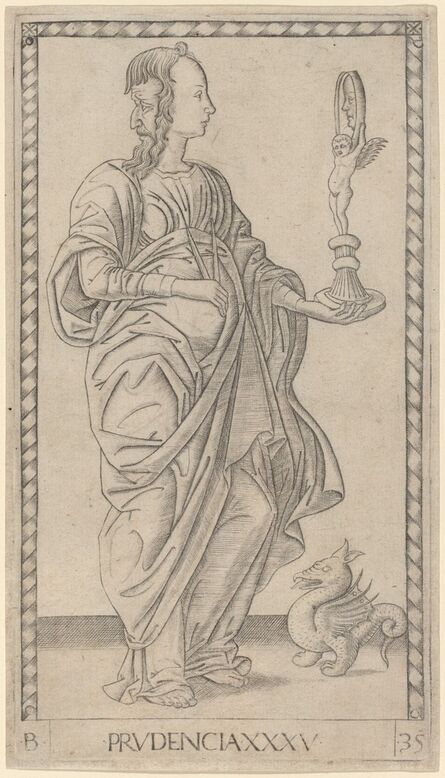 Master of the E-Series Tarocchi, ‘Prudencia (Prudence)’, ca. 1465