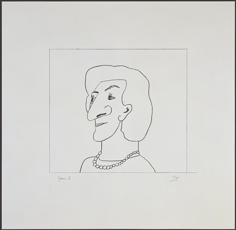 Saul Steinberg, ‘Portrait of M’, 1997, Print, 1-color lithograph, Gemini G.E.L. at Joni Moisant Weyl