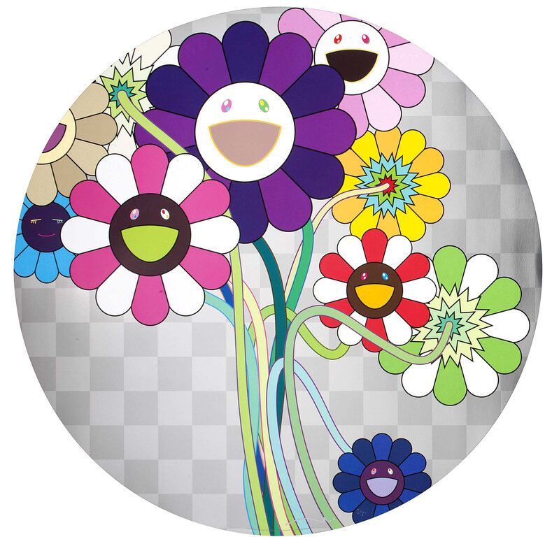 Takashi Murakami, ‘紫色の花のある花束 Purple Flower in a Bouquet’, 2010, Print, 4c offset w/cold stamp + high gloss varnishing, Der-Horng Art Gallery