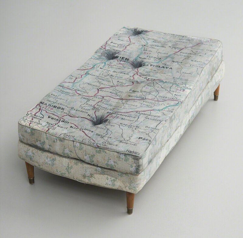 Guillermo Kuitca, ‘No title (Bed)’, 1992, Sculpture, Acrylic on matress with wood legs, MAMAN Fine Art Gallery