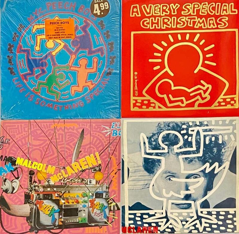 Keith Haring, ‘1980s Keith Haring Record Art (Set of 4 works)’, 1982-1987, Design/Decorative Art, Offset lithograph on 4 individual record cover albums, Lot 180 Gallery