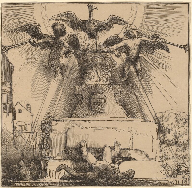 Rembrandt van Rijn, ‘The Phoenix or the Statue Overthrown’, 1658, Print, Etching and drypoint, National Gallery of Art, Washington, D.C.