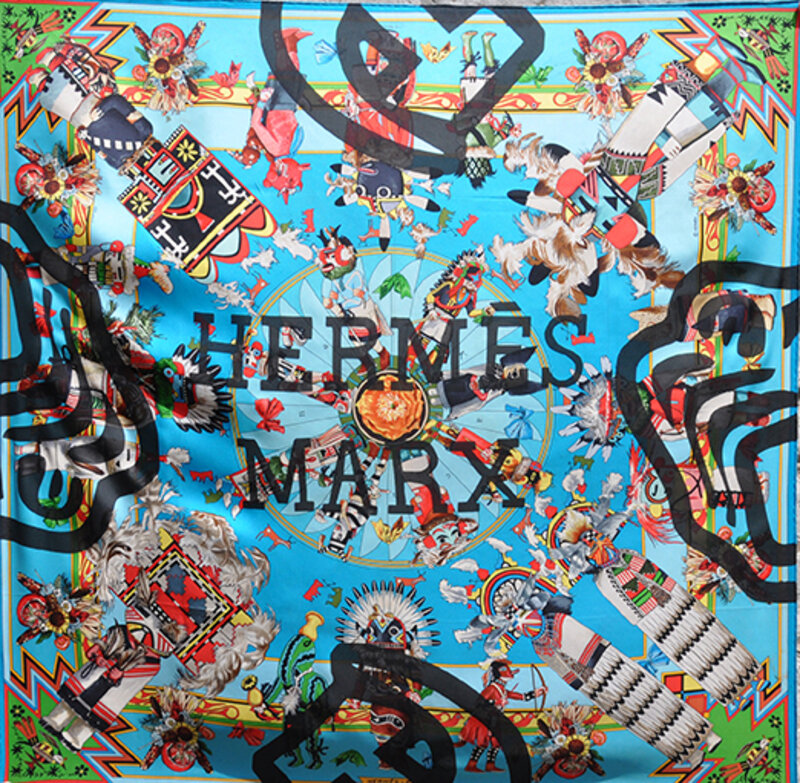 Rainer Ganahl, ‘Hermes Marx’, 2013, Mixed Media, Print on Authentic Hermes Scarve, Kai Matsumiya