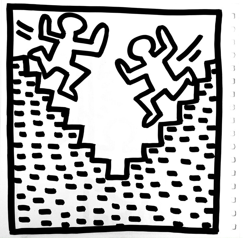 Keith Haring, ‘Keith Haring (untitled) lithograph 1982 (Keith Haring prints)’, 1982, Ephemera or Merchandise, Offset lithograph, Lot 180 Gallery