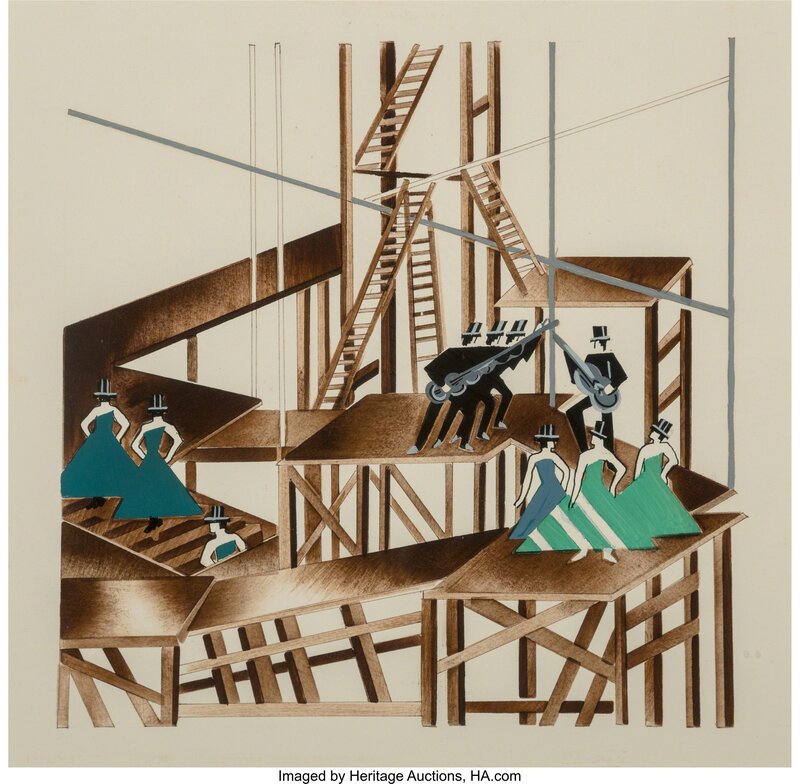 Alexandra Exter, ‘Constructivist Stage Set Design for a Jazz Musical’, circa 1920, Design/Decorative Art, Goauche and graphite on paper, Heritage Auctions