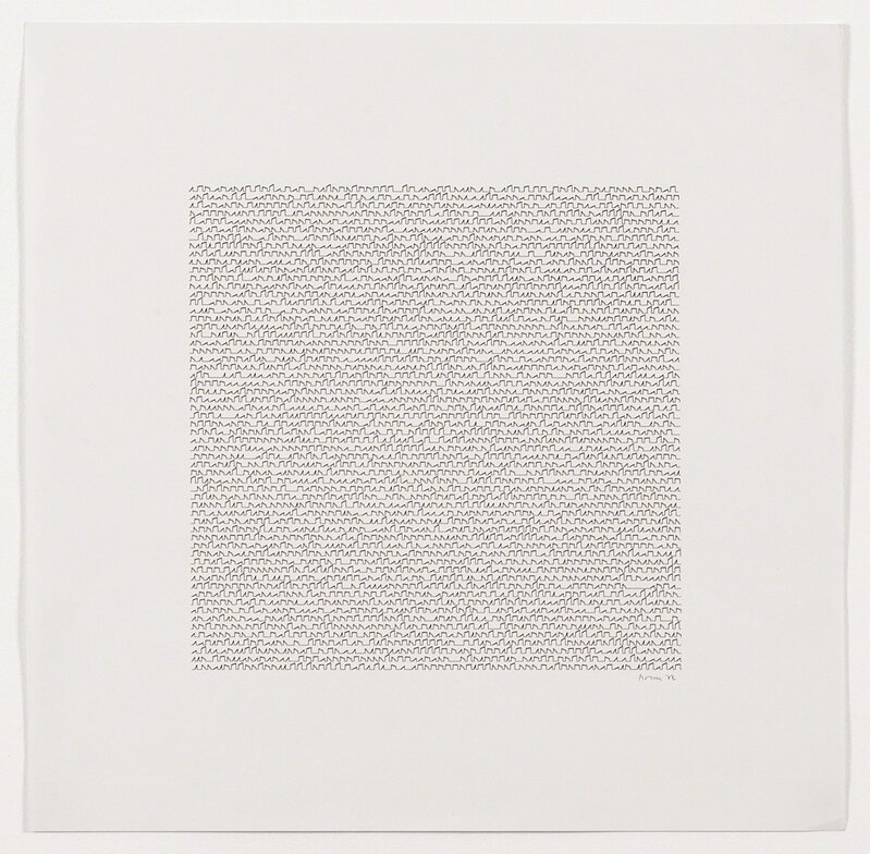 Manfred Mohr, ‘P-122d’, 1972, Drawing, Collage or other Work on Paper, Plotter drawing ink on paper , bitforms gallery