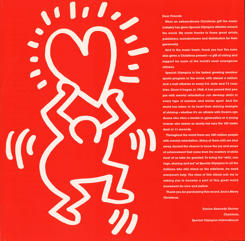 Keith Haring, ‘Original 1980s Keith Haring Vinyl Record Art: Sealed 1st pressing (Keith Haring Christmas)’, 1987, Design/Decorative Art, Offset lithograph on vinyl record album cover, Lot 180 Gallery
