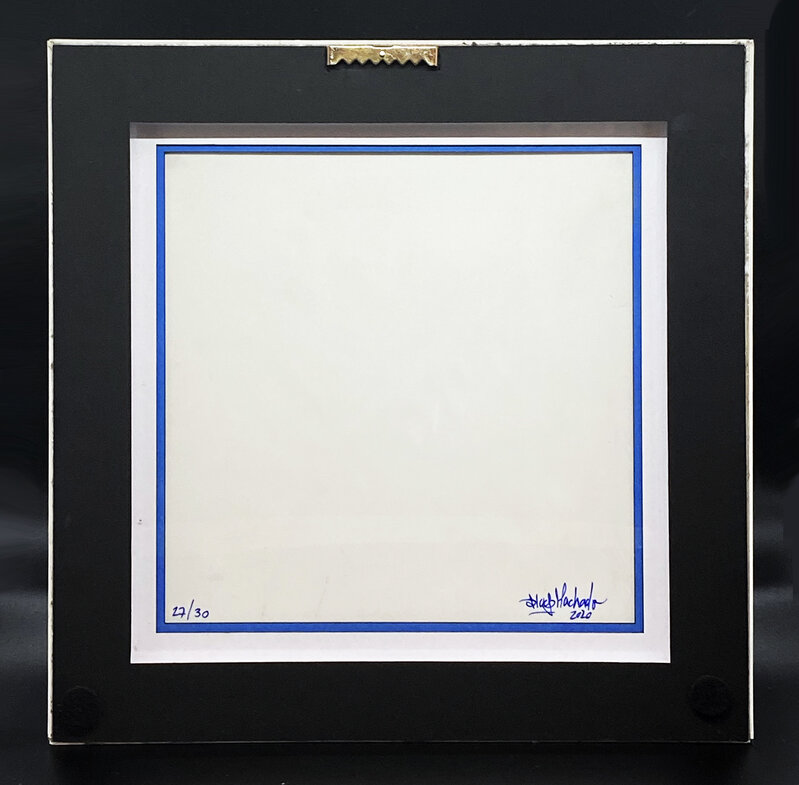 Add Fuel, ‘'AZ349 (Centered)'’, 2020, Sculpture, Gel ink on ceramic tile with PVC mount. Shadow-box framed in white hardwood molding with open-display reverse., Signari Gallery
