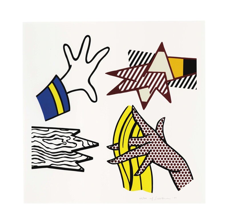Roy Lichtenstein, ‘Study of Hands’, 1981, Print, Screenprint in colors on Rives BFK paper, Christie's
