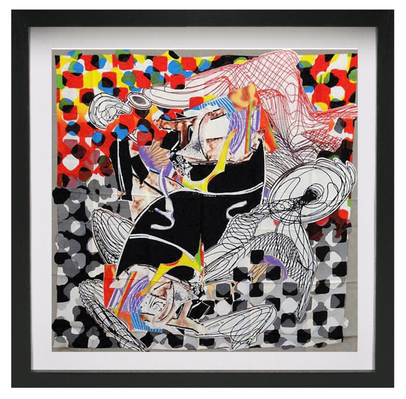 Frank Stella, ‘"The Whale Watch", Silk Crepe de Shawl/Scarf, SIGNED/Dated Edition 230 of 650, LARGE 54 x 54 in.’, 1993, Print, Silk Crepe de Shawl/Scarf with rolled hems., VINCE fine arts/ephemera