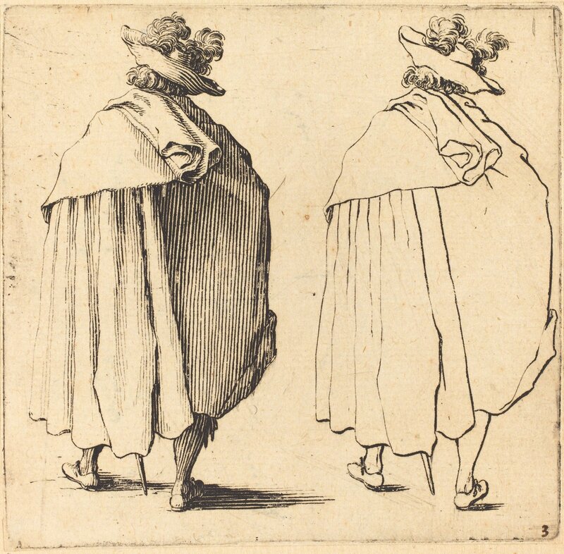 Jacques Callot, ‘Man in Cloak, Seen from Behind’, 1617 and 1621, Print, Etching, National Gallery of Art, Washington, D.C.