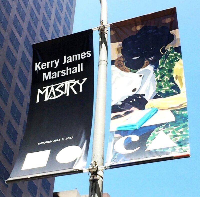 Kerry James Marshall, ‘MOCA LA Street Banner (Museum of Contemporary Art, Los Angeles)’, 2017, Mixed Media, Silkscreen on vinyl, Alpha 137 Gallery Gallery Auction