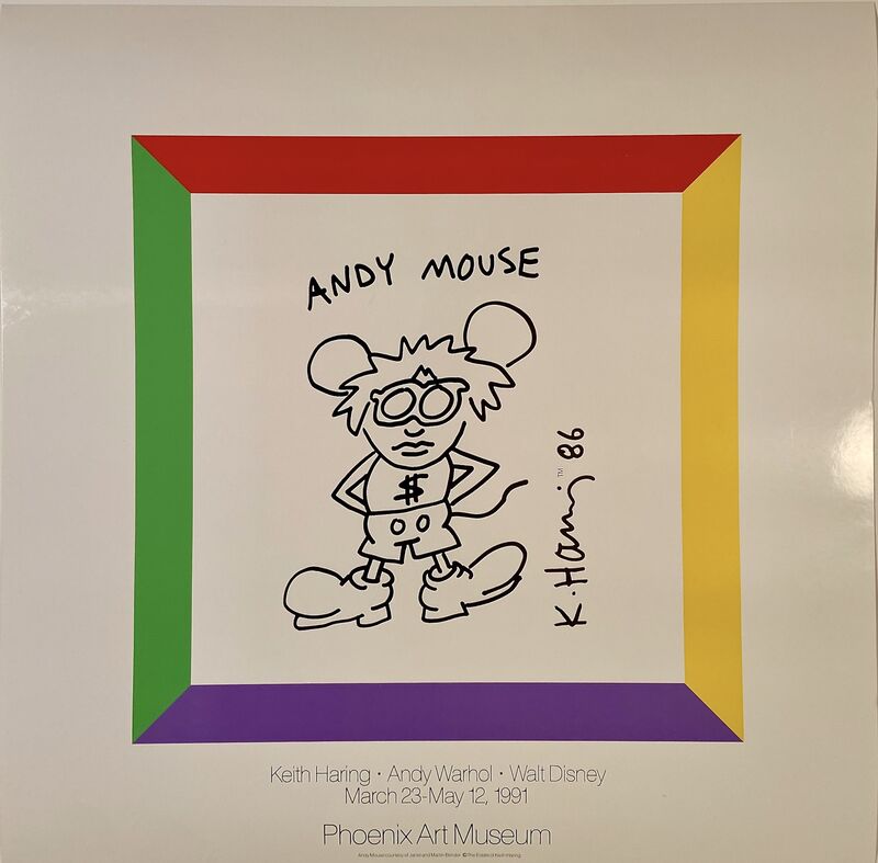 Andy Warhol, ‘Keith Haring, Andy Warhol, Walt Disney Museum Poster’, 1991, Ephemera or Merchandise, High Quality Museum Exhibition Poster, David Lawrence Gallery