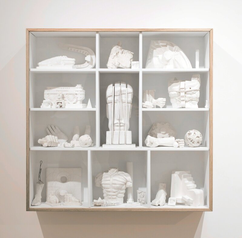Eduardo Paolozzi, ‘Wunderkammer II’, Sculpture, Unique plaster casts (43 individual elements) in oak & perspex vitrine, Frestonian Gallery