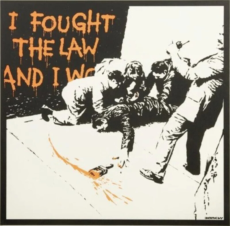 Banksy, ‘I Fought The Law’, 2004, Print, Screenprint on wove paper., HOFA Gallery (House of Fine Art)