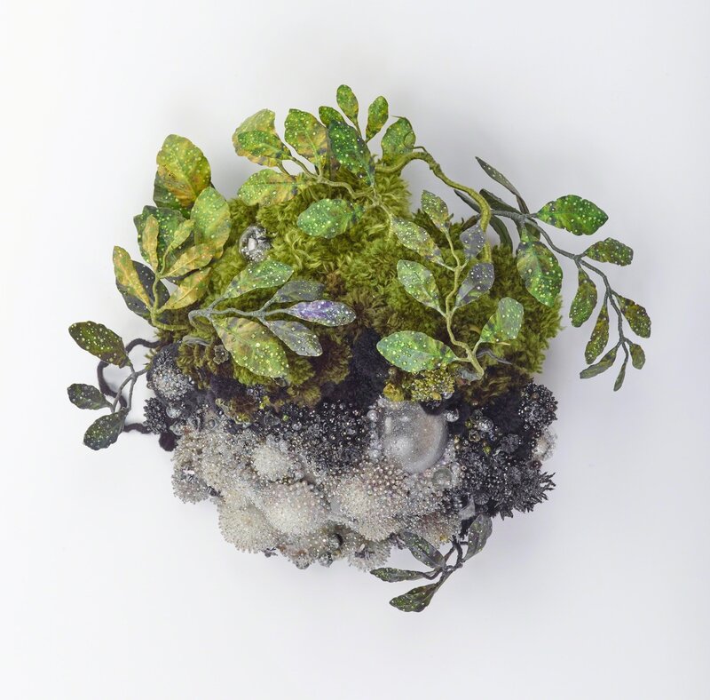 Amy Gross, ‘Silver Bee Biotope’, Sculpture, Paper, velour, thread, yarn, beads, wire, Momentum Gallery