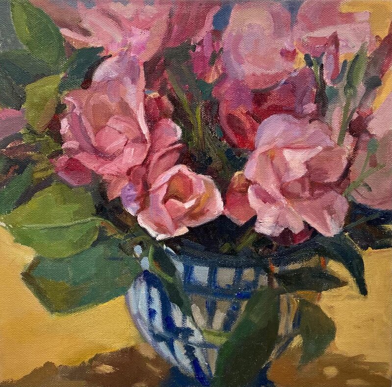 Gulgun Aliriza, ‘Pink Knock Out Roses’, 2021, Painting, Oil On Canvas, Blue Mountain Gallery