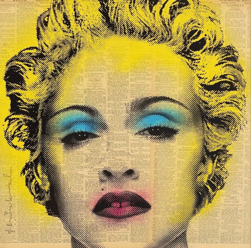 Mr. Brainwash, ‘Madonna’, 2010, Mixed Media, Screenprint and spray paint on newsprint, Vertu Fine Art