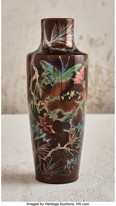 Delphin Massier, ‘Flower and Insect Vase’, 1897