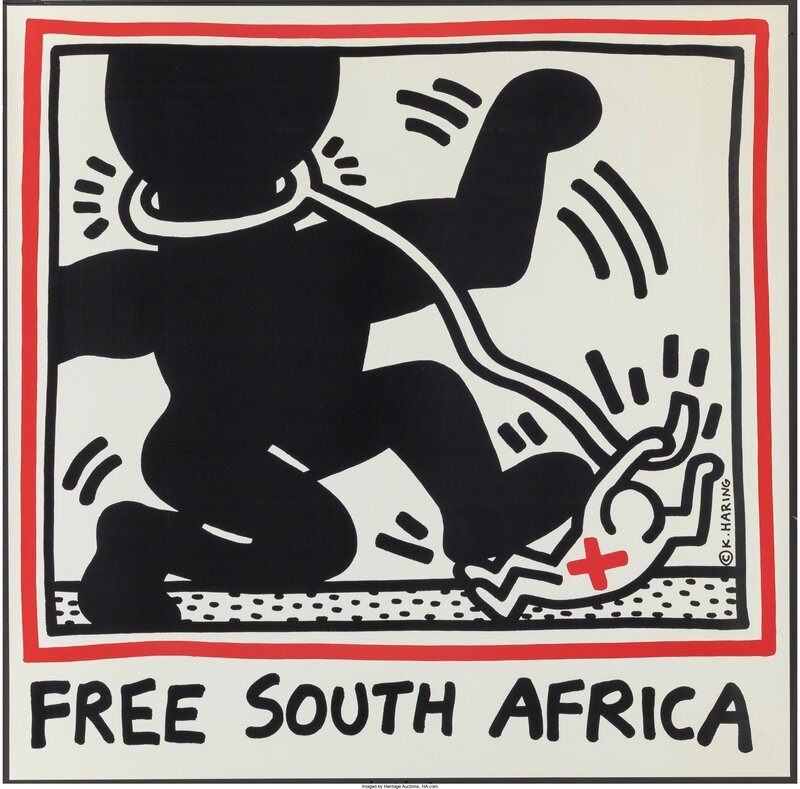 Keith Haring, ‘Free South Africa’, 1985, Print, Offset lithograph in colors, Heritage Auctions