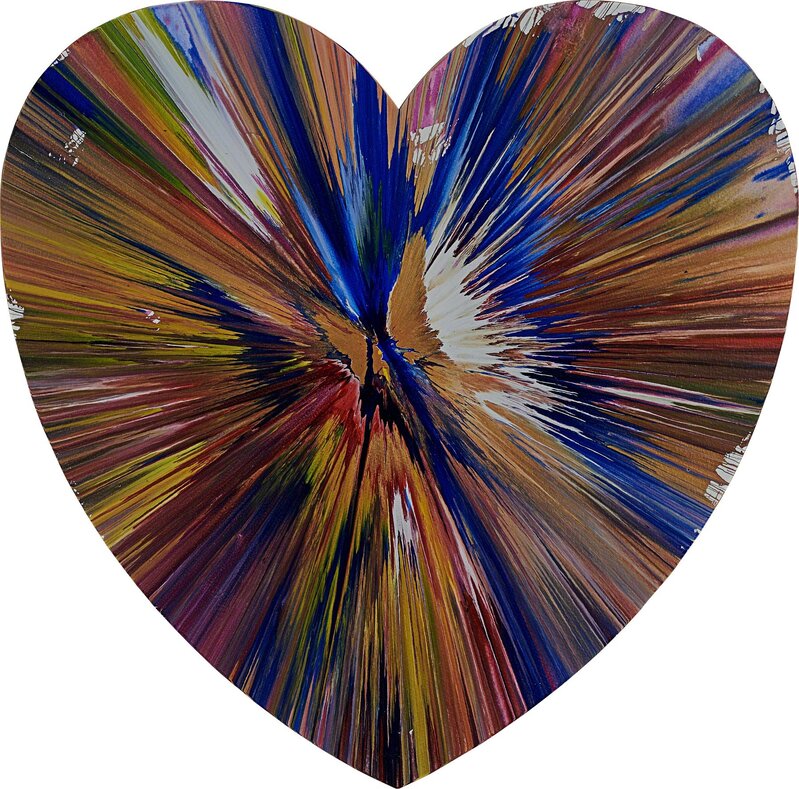 Damien Hirst, ‘Heart Spin Painting (Created at Damien Hirst Spin Workshop)’, 2009, Drawing, Collage or other Work on Paper, Acrylic on paper, Rago/Wright/LAMA/Toomey & Co.