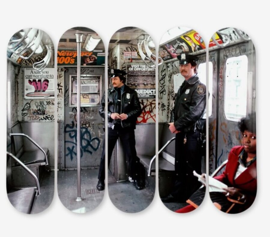 Cops on Subway, 1981 (Hand-Signed Set of 5 Decks)